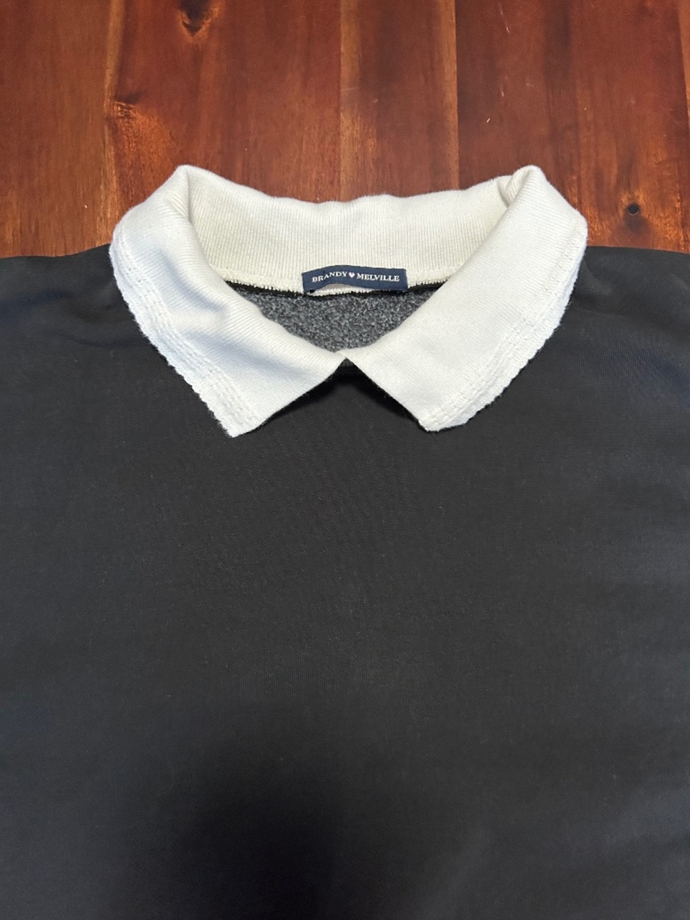 Brandy Melville Dark Grey Polo Collar Oversized Sweatshirt